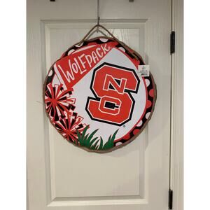 Magnolia Lane NC State Wolfpack Burlap Door Hanger wreath